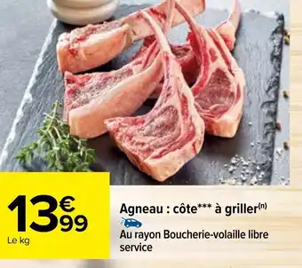 Carrefour Agneau : côte*** à griller(n) offre