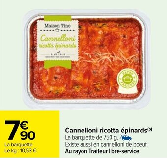 Carrefour Cannelloni ricotta épinards offre