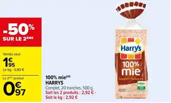 Carrefour 100% mie(m) HARRYS offre