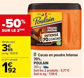 Carrefour Cacao en poudre Intense offre