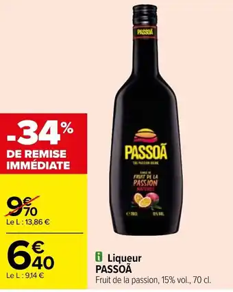 Carrefour Liqueur PASSOÃ offre