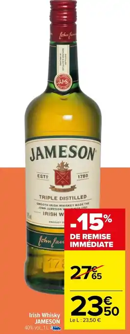 Carrefour Irish Whisky JAMESON offre
