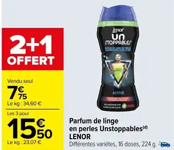 Carrefour Parfum de linge en perles Unstoppables(d) LENOR offre