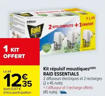 Carrefour Kit répulsif moustiques(a) (b) RAID ESSENTIALS offre