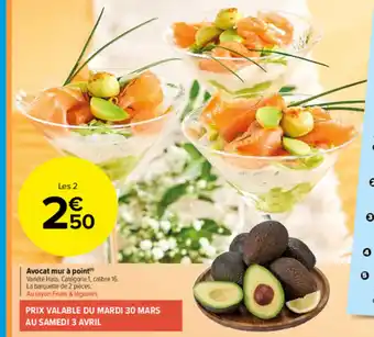 Carrefour Market Avocat mur à point offre
