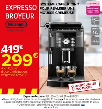 Carrefour Expresso broyeur offre