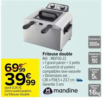 Carrefour Friteuse double offre