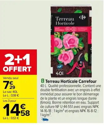 Carrefour Terreau Horticole offre