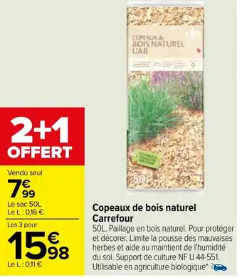 Carrefour Copeaux de bois naturel Carrefour offre