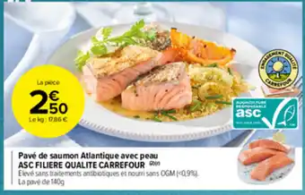 Pavé de saumon Atlantique avec peau