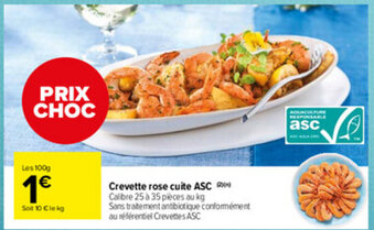 Carrefour Market Crevette rose cuite ASC offre