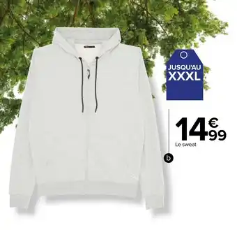 Carrefour Sweat capuche homme offre