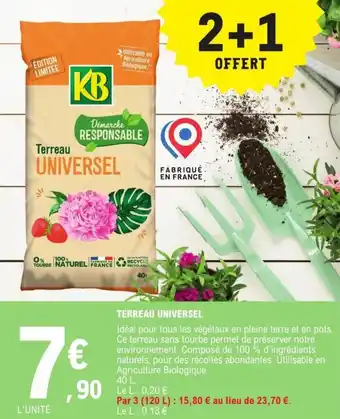 E.Leclerc Brico TERREAU UNIVERSEL offre