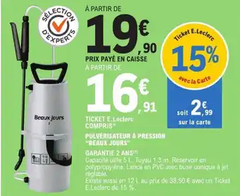 E.Leclerc Brico PULVÉRISATEUR À PRESSION offre