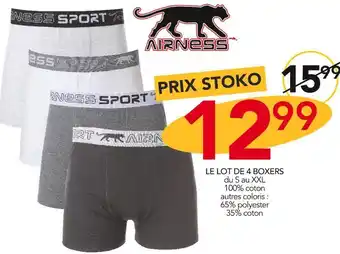 Stokomani Airness le lot de 4 boxers offre