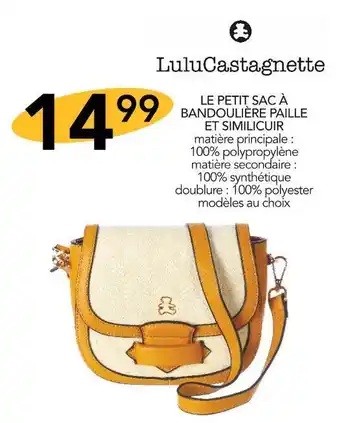 Stokomani Lulucastagnette le petit sac à bandoulière paille et similicuir offre