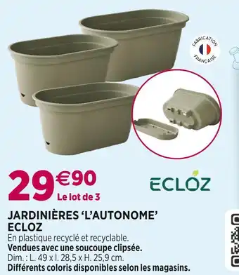 Delbard Ecloz jardinières l’autonome offre