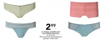 Stokomani Préambule le tanga, shorty, slip ou string dentelle offre