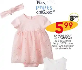 Stokomani Mes petits cailloux la robe body + le bandeau offre