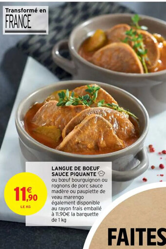 Intermarché Hyper LANGUE DE BOEUF SAUCE PIQUANTE offre