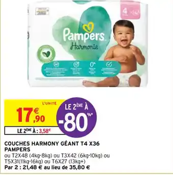 Intermarché Hyper COUCHES HARMONY GÉANT T4 X36 PAMPERS offre