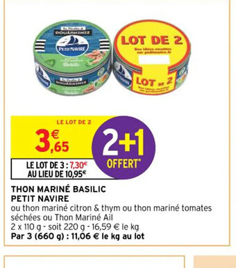 Intermarché Hyper THON MARINÉ BASILIC PETIT NAVIRE offre