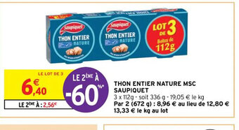 Intermarché Hyper THON ENTIER NATURE MSC SAUPIQUET offre