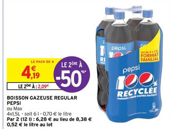 Intermarché Hyper BOISSON GAZEUSE REGULAR PEPSI offre