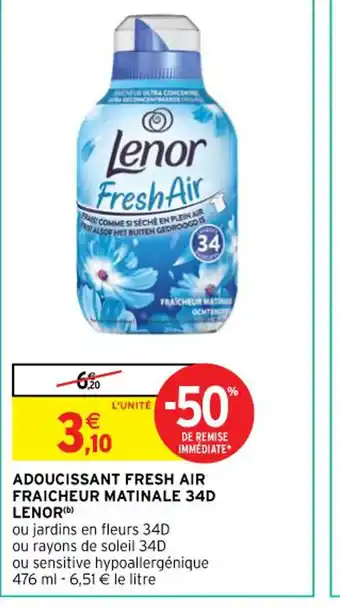 Intermarché Hyper ADOUCISSANT FRESH AIR FRAICHEUR MATINALE 34D LENOR(b) offre