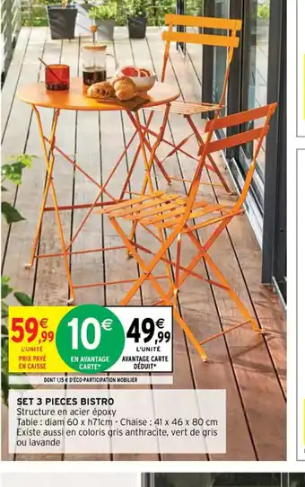 Intermarché Hyper SET 3 PIECES BISTRO offre