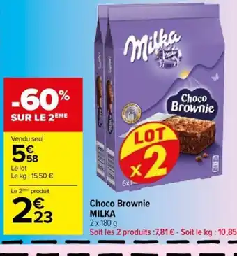Carrefour Market Choco Brownie MILKA offre
