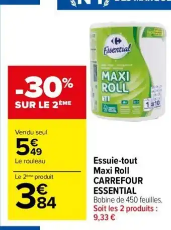 Carrefour Market Essuie-tout Maxi Roll CARREFOUR ESSENTIAL offre