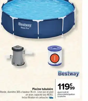 Carrefour Market Bestway Piscine tubulaire offre