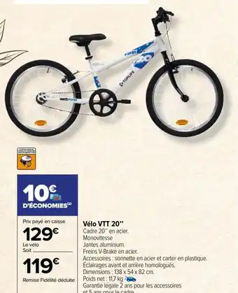 Carrefour Market Vélo VTT 20" offre