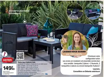 Carrefour Market Salon bas 4 places Lola offre