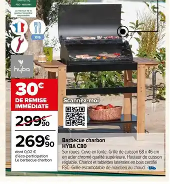 Carrefour Market Barbecue charbon HYBA C80 offre