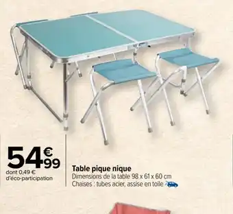 Carrefour Market Table pique nique offre