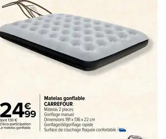 Carrefour Market Matelas gonflable CARREFOUR Matelas 2 places offre