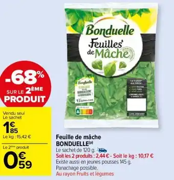 Carrefour Market Feuille de mâche BONDUELLE (P) offre