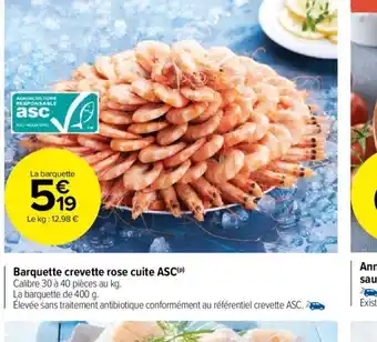 Carrefour Market Barquette crevette rose cuite ASC(P) offre