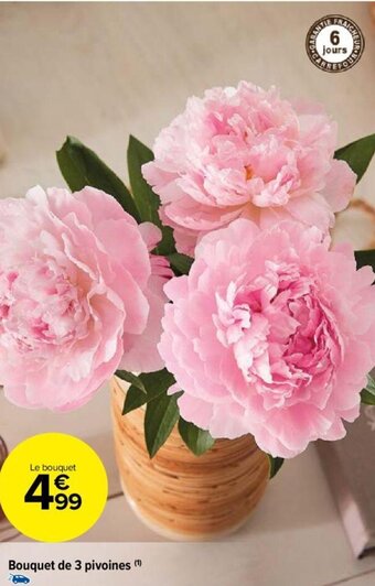 Carrefour Market Bouquet de 3 pivoines (¹) offre