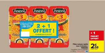 Carrefour Market Pâtes cuisson rapide <<Les 3 minutes>> PANZANI offre