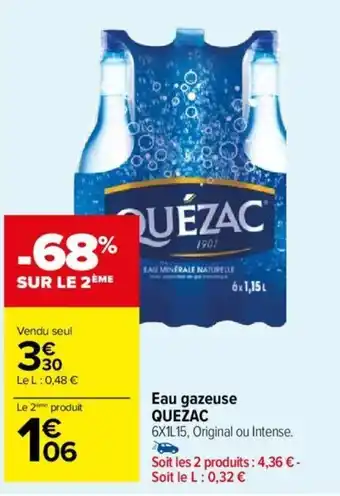 Carrefour Market Eau gazeuse QUEZAC offre