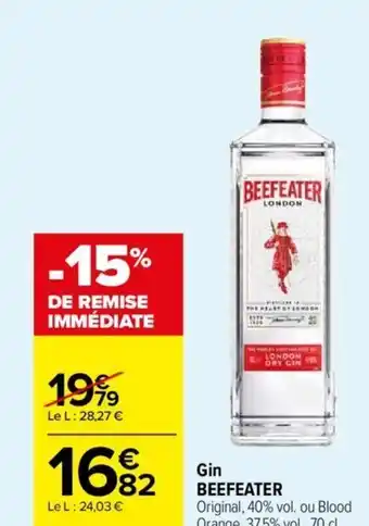 Carrefour Market Gin BEEFEATER offre
