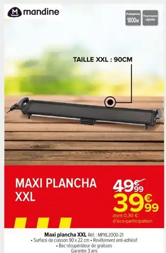 Carrefour Market Maxi plancha XXL Réf. : MPXL2000-21 offre