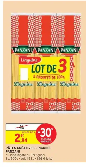 Intermarché Panzani pâtes créatives linguine offre
