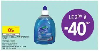 Intermarché Apta liquide vaisselle anti-bacterien offre