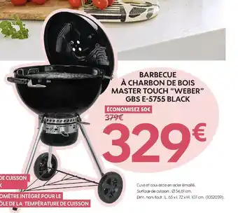 Truffaut Barbecue à charbon de bois master touch gbs e-5755 black offre