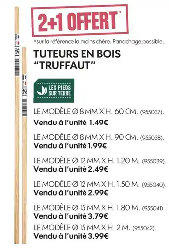 Truffaut Truffaut tuteurs en bois offre