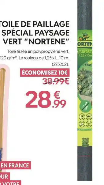 Truffaut Nortene toile de paillage spécial paysage vert offre